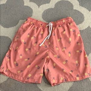Men’s Coral Pineapple Swim Trunks